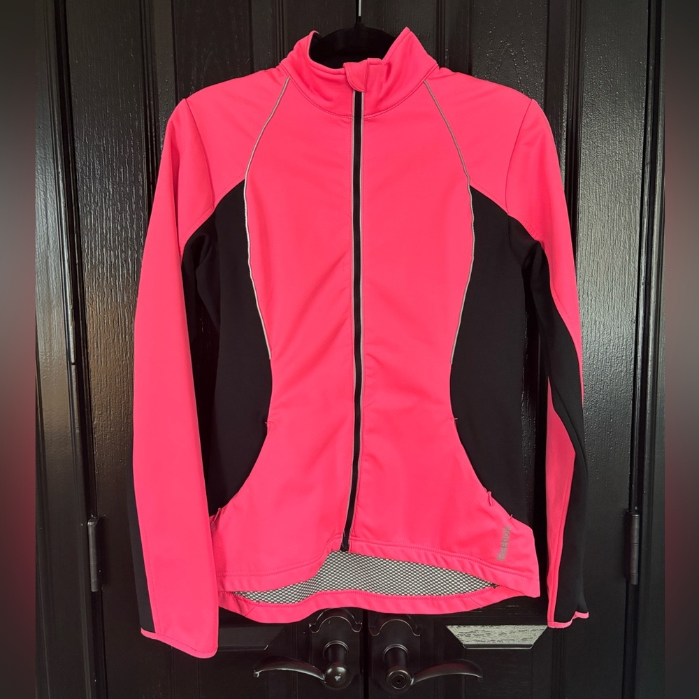 Reebok Women's Vibrant Pink and Black Athletic Jacket
